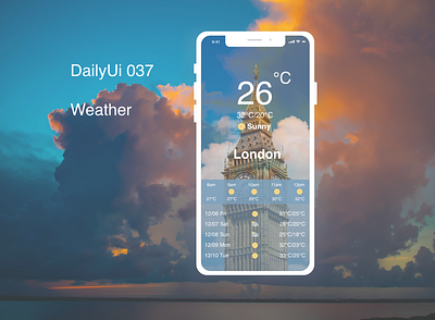 DailyUI 037 Weather daily 100 challenge dailyui037 dailyui37 dailyuichallenge london mobile mobile app weather weather app