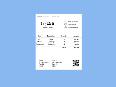 DailyUI046 - Invoice