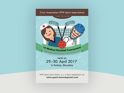 Medical floorball tournament poster