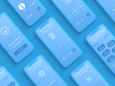 Question Answer App 2020 answer blue digital flow iphone monochromatic new onboarding ui questionnaire questions quiz app style trend ui design uiux ux welcome screen