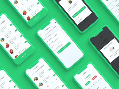 Easy CheckOut Grocery App Flow 2023 better ux checkout easy add easy remove good ui green grocery app innovation in ui mobile ui mobile ux uiux