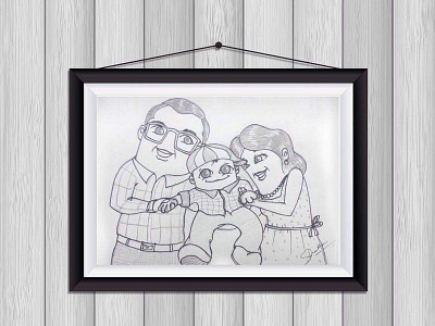 Personalised family portrait Caricature art artr caricature family love friends gift idea illustrator poster ui ux