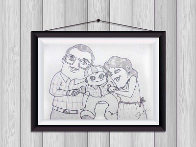 Personalised family portrait Caricature