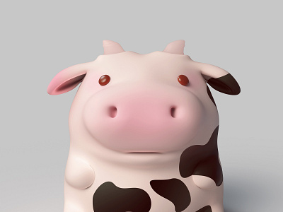 C4D视觉小奶牛 design 三维 建模 玩偶