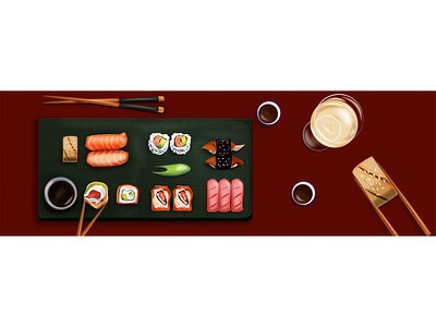 Sushi Platter adobeillustrator design food illustration