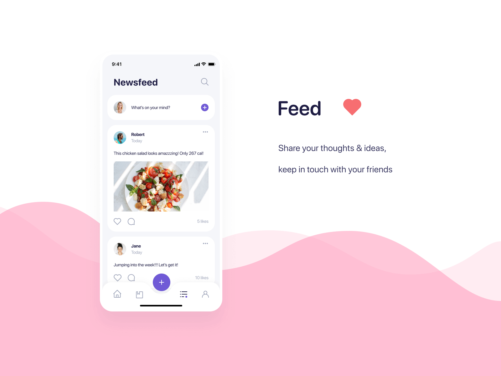 Fitness app animation — feed page