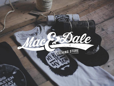 Logo Mac And Dale beard brand clothing lettering letters logo tshirt type typography