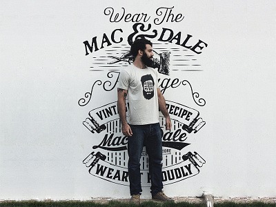 Mac&Dale Wall beard brand clothing lettering letters logo tshirt type typography