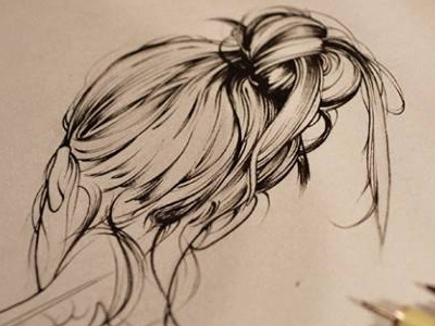 WIP blackandwhite drawing girl hair illustration inked ratsnest woman