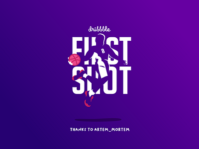 Hello Dribbble, its me ! basketball branding design hellodribbble illustration jump logo minimal negativespace typography windmill dunk