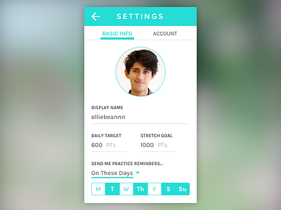 Daily UI #007 – Settings Page 007 blur daily daily ui graphic mobile profile reminder settings ui visual