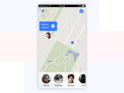 Daily UI #20 – Location Tracker daily dailyui directions find friends graphic location map minimalist tracker ui visual