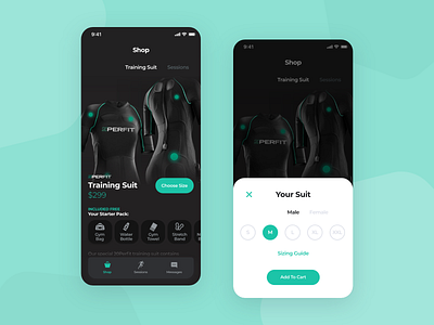 Mobile App - Shop Fitness Training Suit