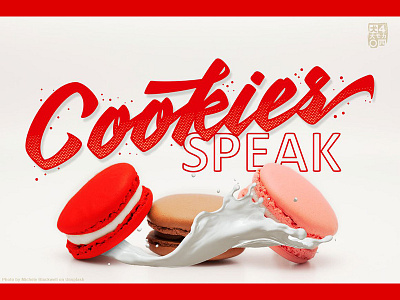 Cookies SPEAK branding cake cookies font logo logodesign logodesigner logos logotype macaroon milk typeface