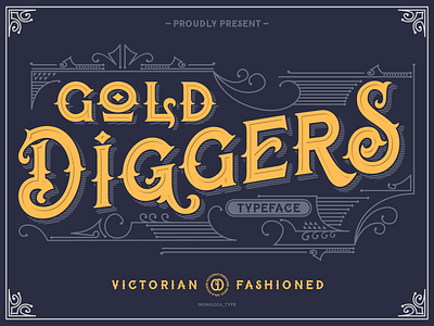 GOLD DIGGERS branding classy design handlettering lettering logos typeface typography vector victorian victorian font vintage badges