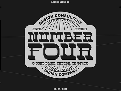 Number Four design font illustration inumocca lettering logo typeface typography vintage vintage badges