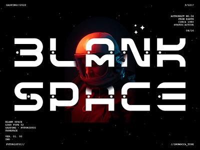 Blank Space astronaut design display display font font inumocca lettering logo logo design modern poster sci fi science space sport typeface typography vintage