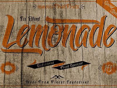 Lemonade classic font inumocca lemonade script font vintage font vintage packaging vintage style vintage taste