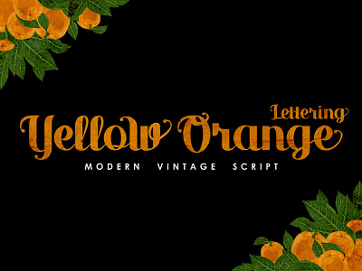 Yellow Orange Lettering alternates beauty lettering curly elegant hand draw modern lettering modern script opentype font script bold vintage lettering yellow orange lettering
