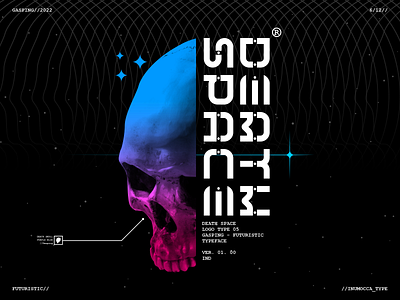 Death Space death design digital font futuristic illustration inumocca lettering logo modern skull skulls space synthwave typeface typography vintage