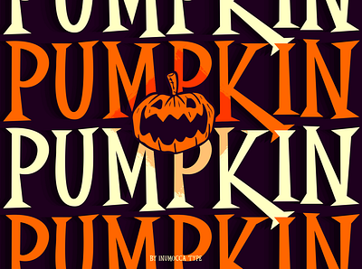 Pumpkin design font halloween inumocca lettering logo pumpkin typeface typography
