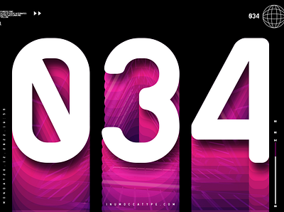Number 034 branding design display font futuristic lettering logo modern poster space typeface typography vintage