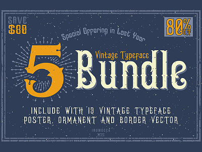 5 Vintage Typeface Bundle
