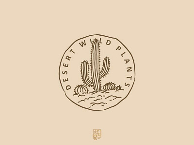 Desert badges cactus desert illustration plants sahara wild