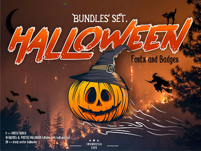 Halloween Bundle set bundles halloween night october party pumpkins spiders trickortreat typeface