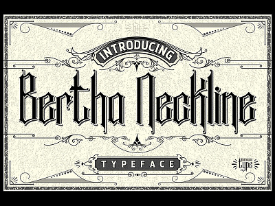 Bertha Neckline classy design inumocca logos type typeface typography victorian vintage vintage badges