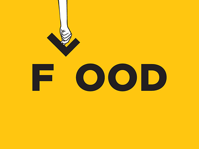 F̶l̶o̶o̶d̶ Food disaster flood food hand help relief rescue typography volunteer yellow