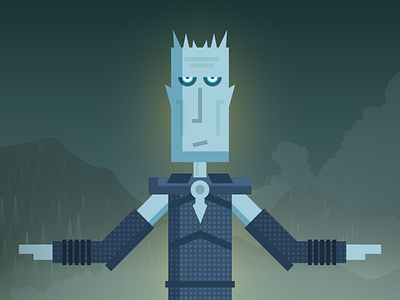 White Walker ❄️ Game of Thrones ❄️ S7 blue cartoon character design flat game of thrones graphic tv vector villain walker white