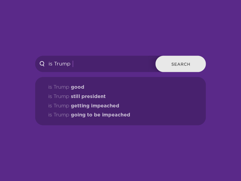 Simple Search Bar UI autocomplete bar button design element flat illustrator list purple search ui ux