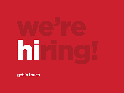 Hi! branding design flat font hiring illustration jobs logo red type typography vector