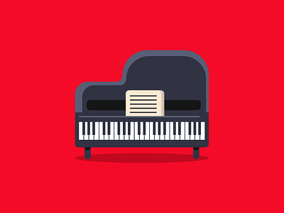 Piano Illustration branding design flat illustration minimal music piano red simple vector