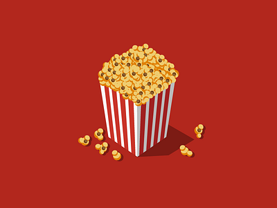 Caramel Popcorn FTW app branding design flat food graphic icon illustration logo vector web