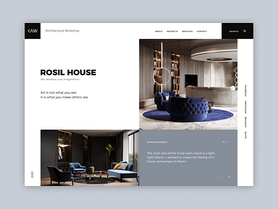 Concept Architectural Workshop architecture color design interior light minimal redesign typography ui ux web