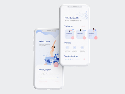 #DailyUI #006 app challenge color daily 100 challenge dailyui design illustration minimal profile page ui userinterface yoga