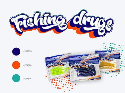 logo/package FishingDrugs branding color design logo package typography