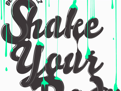 Shake Your Body album black cd design graphic green highlights illustration light liquid music neon shine shoadows typography