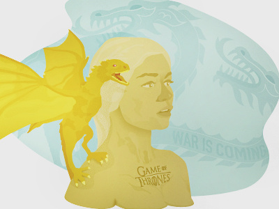 Game of Thrones - War is Coming character conquor dragon game of thrones got illustration ruler
