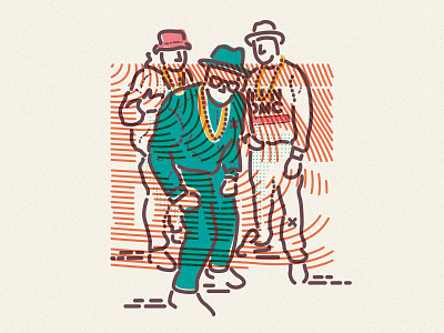 Run DMC 80s colour and lines hiphop illustration james oconnell jamesp0p minimal music run dmc thumbprint