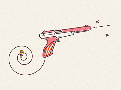 Blast from the past game gun icon illustration line nes nintendo toy