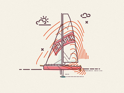 Open Ocean camper icon illustration lines motivate ocean races volvo win