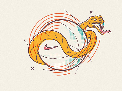Snake Ballin basketball colour icons illustration kobe line overprint snake
