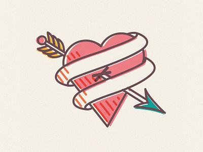 Hearts and Arrows arrow heart icon illustration line sailor tattoo