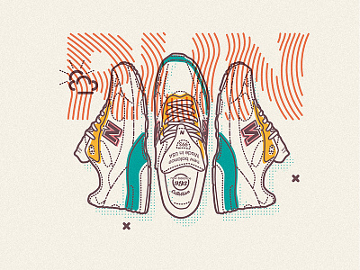 Proper Balanced Part Deux athlete icon illustration lines new balance running shoe trainer