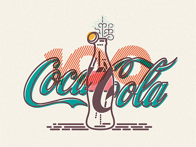 Coca-Cola bottle coca cola drink fizz icon illustration lines top