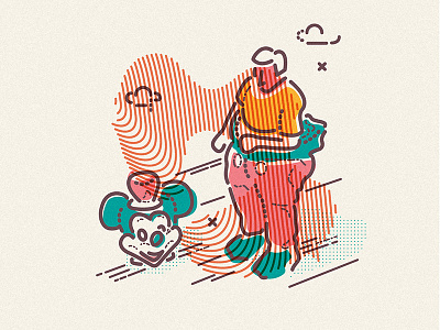 Taking the Mickey disney head icon illustration lines man mickey mouse outfit