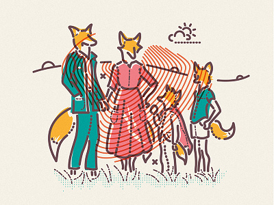 Fantastic Mr Fox adventure family film fox icon illustration lines wes anderson